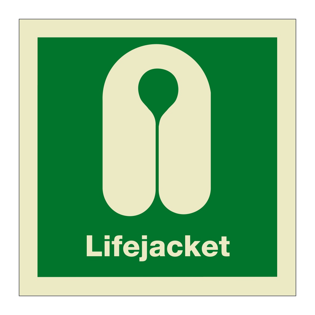 Lifejacket with text (Marine Sign)