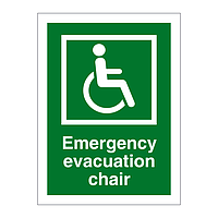 Emergency Evacuation Chair sign