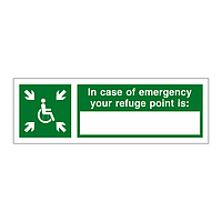 In case of emergency your refuge point is sign