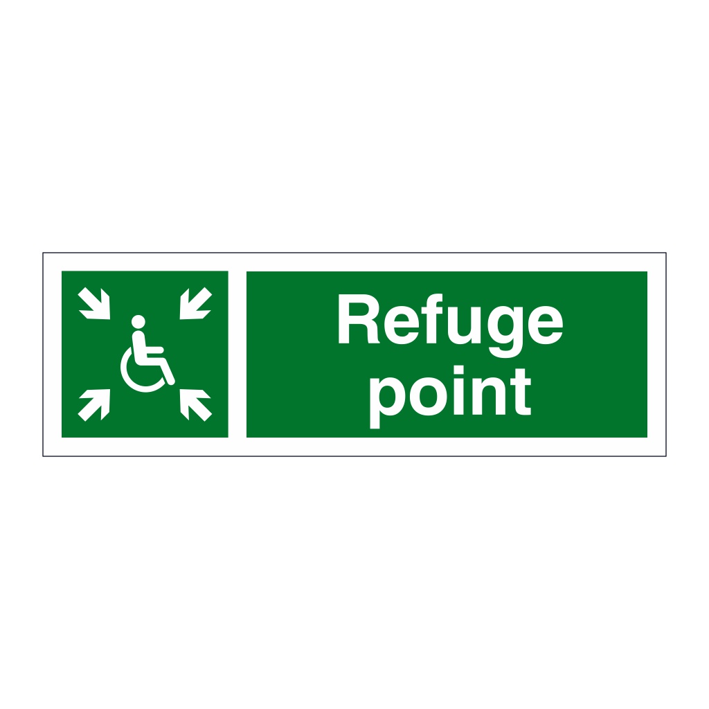 Refuge point with arrows sign