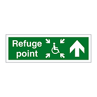 Refuge point with symbol arrow up sign