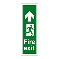 Fire exit arrow up sign