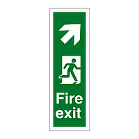 Fire exit arrow up right sign
