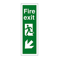 Fire exit down left sign