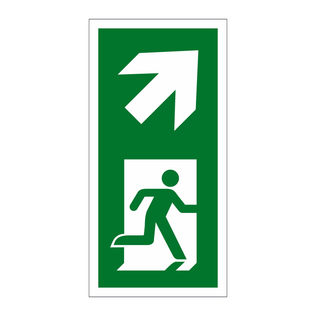 Running man arrow up right sign