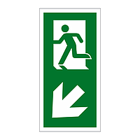 Running man arrow down left sign