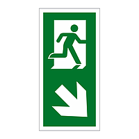 Running man arrow down right sign