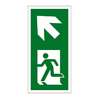 Running man arrow up left sign