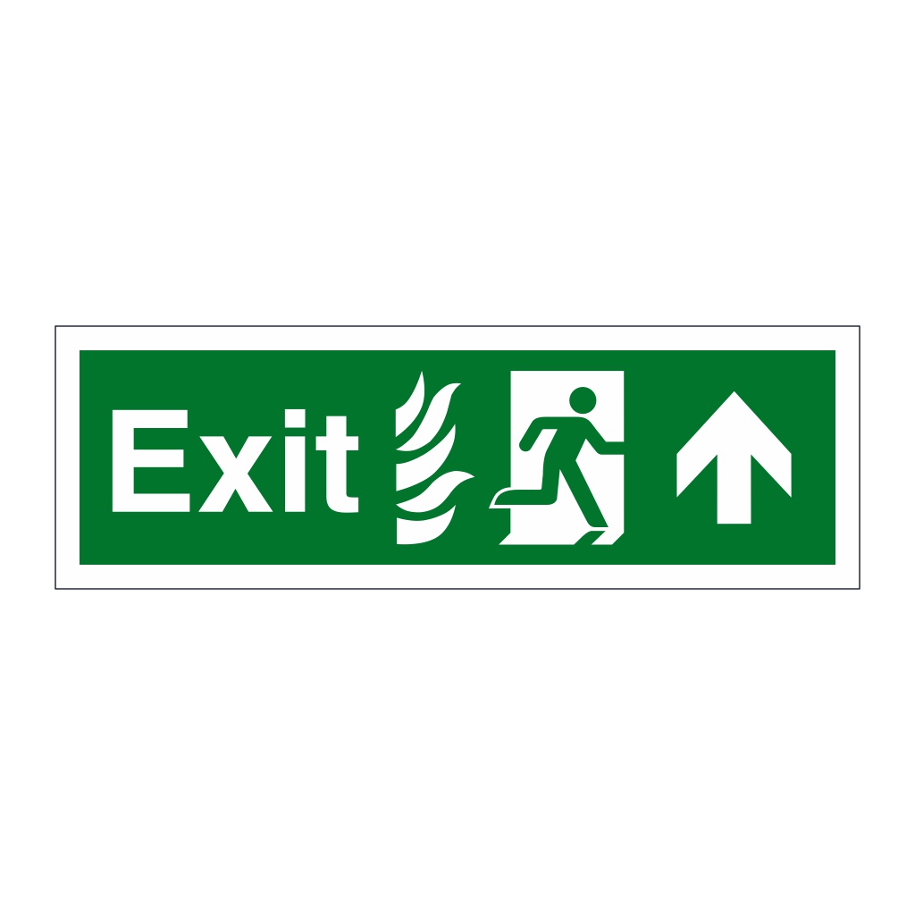 Exit with flames symbol Arrow up sign