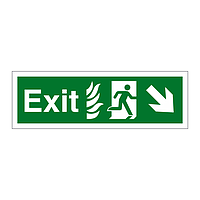 Exit with flames symbol Arrow down right sign