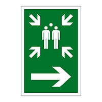 Assembly point symbol Arrow right sign