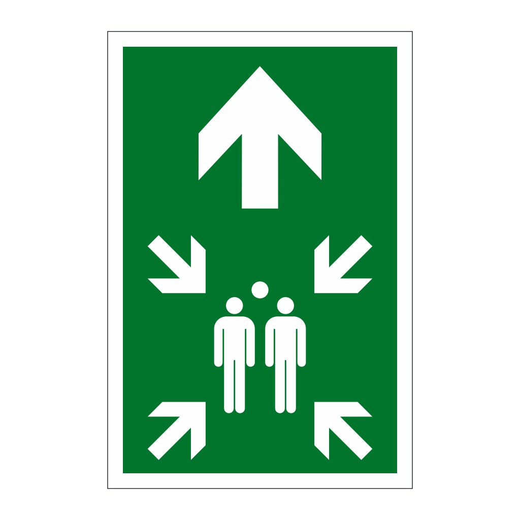 Assembly point symbol Arrow up sign