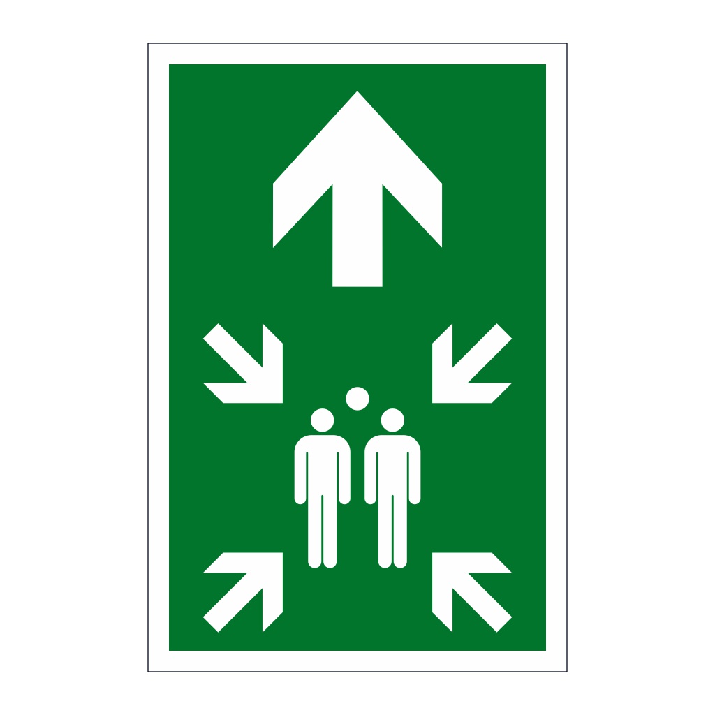 Assembly point symbol Arrow up sign