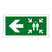 Assembly point symbol Arrow left sign