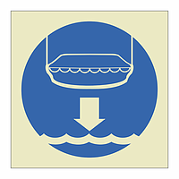 Lower lifeboat to the water symbol (Marine Sign)