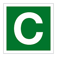 Assembly point Letter C sign