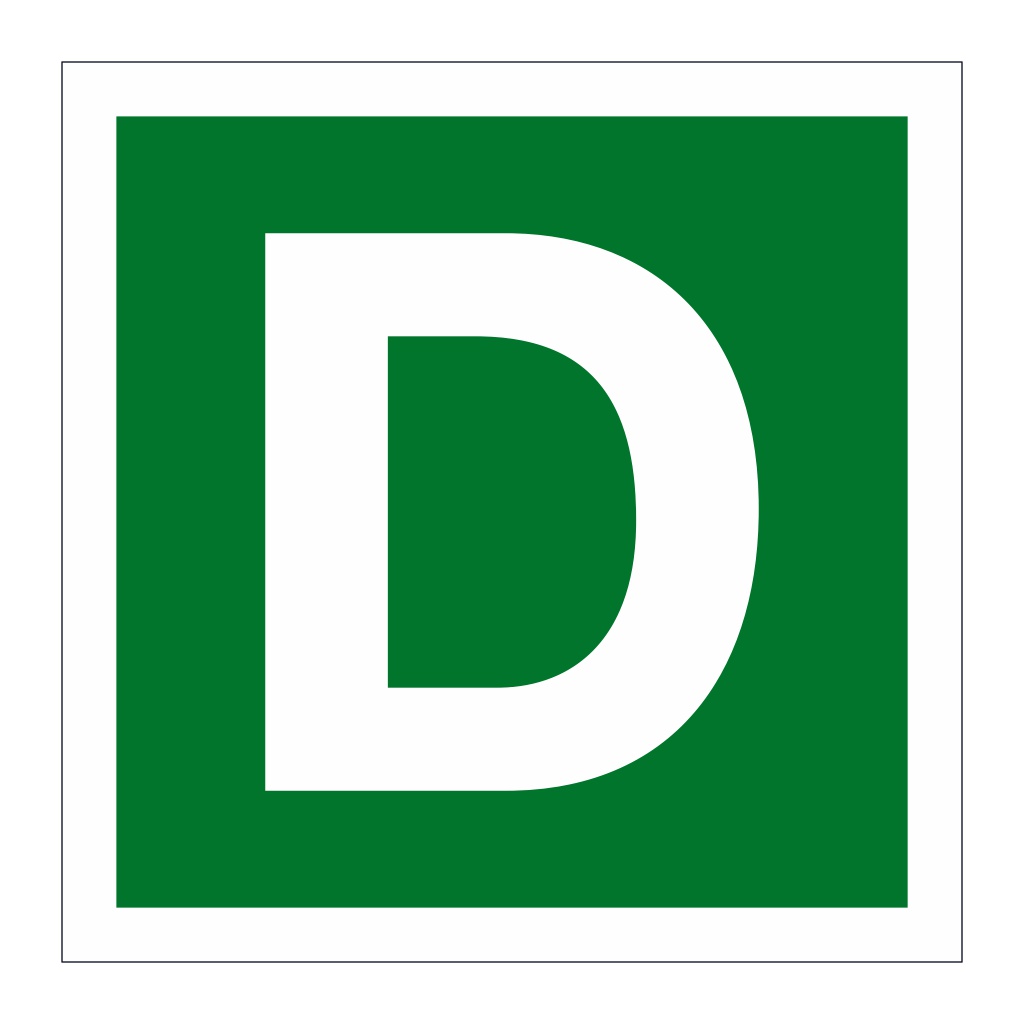 Assembly point Letter D sign