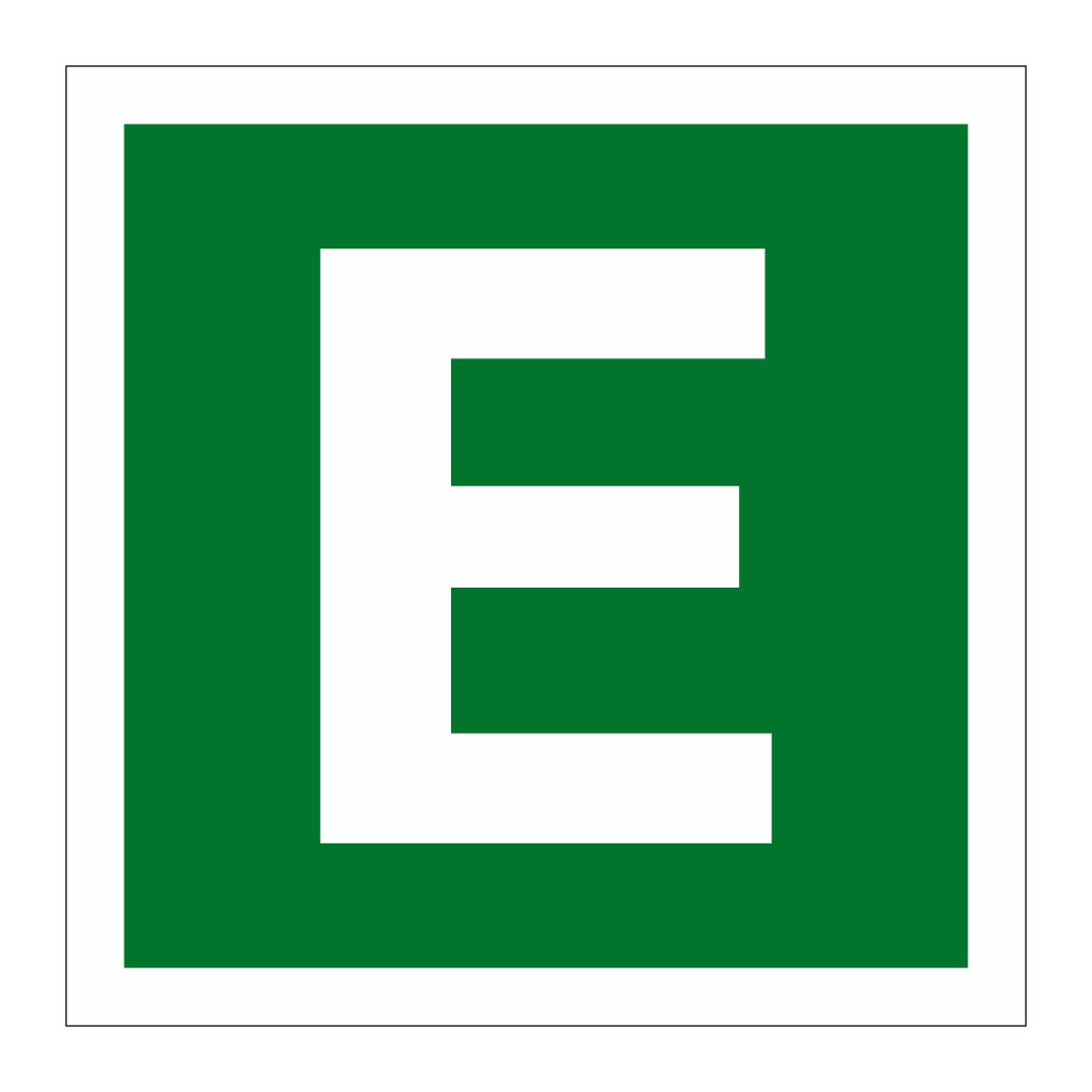 Assembly point Letter E sign