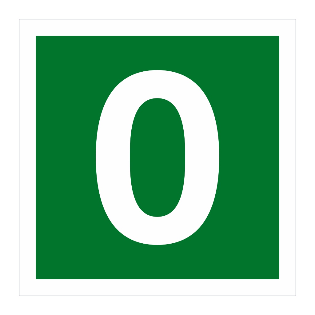 Assembly point Number 0 sign