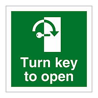 Turn key to open anti-clockwise sign