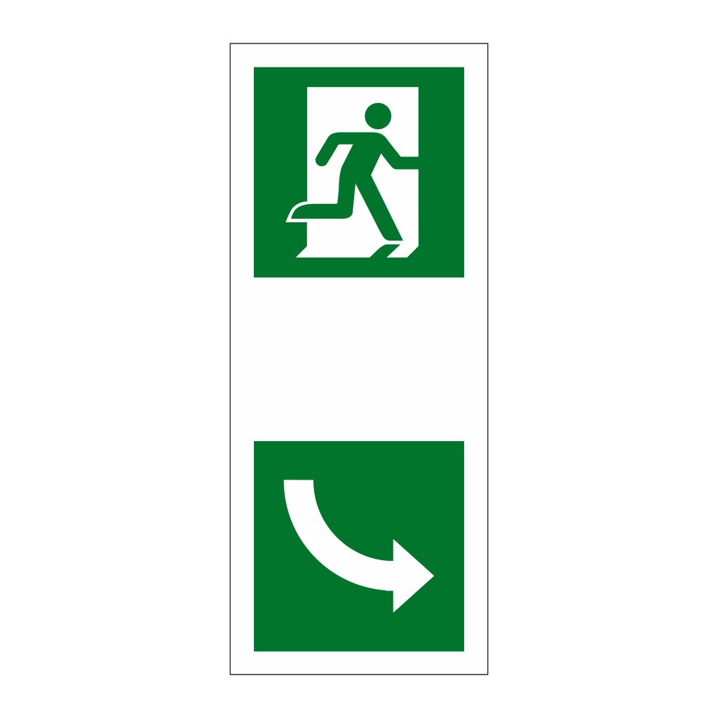 Escape door opening anti clockwise sign