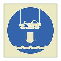 Lower rescue boat to the water symbol (Marine Sign)