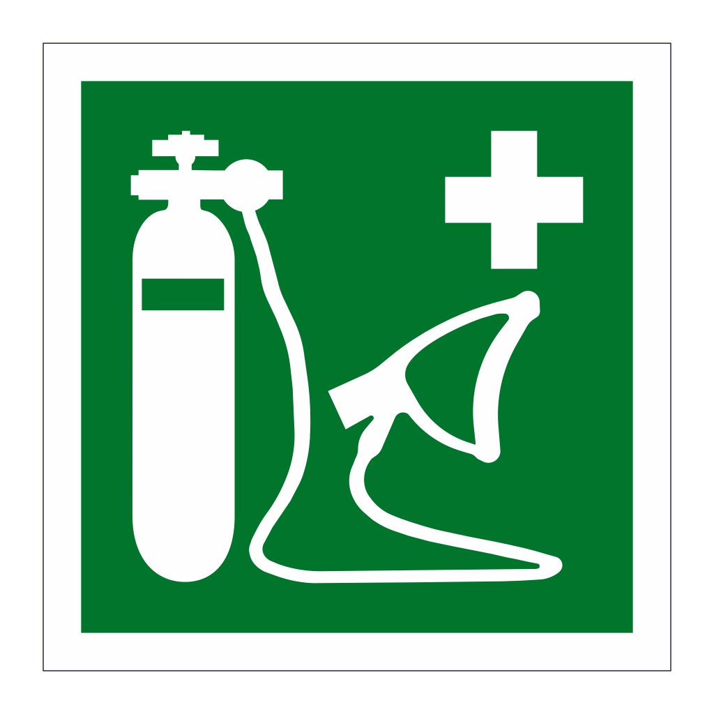 Oxygen resuscitator symbol sign