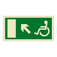 Escape Route Wheelchair with Arrow Up Left (Marine Sign)