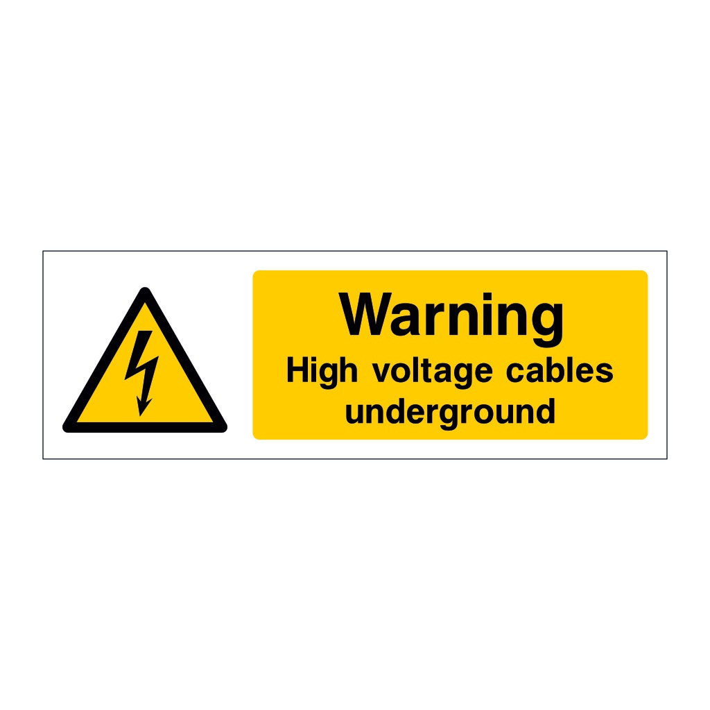 Warning High voltage cables underground sign