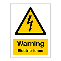 Warning Electric fence sign