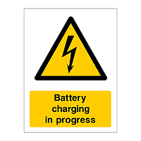 Battery charging in progress sign