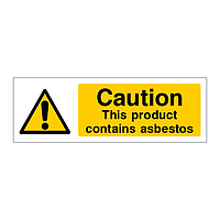 Caution This product contains asbestos sign