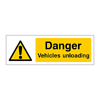 Danger Vehicles unloading sign