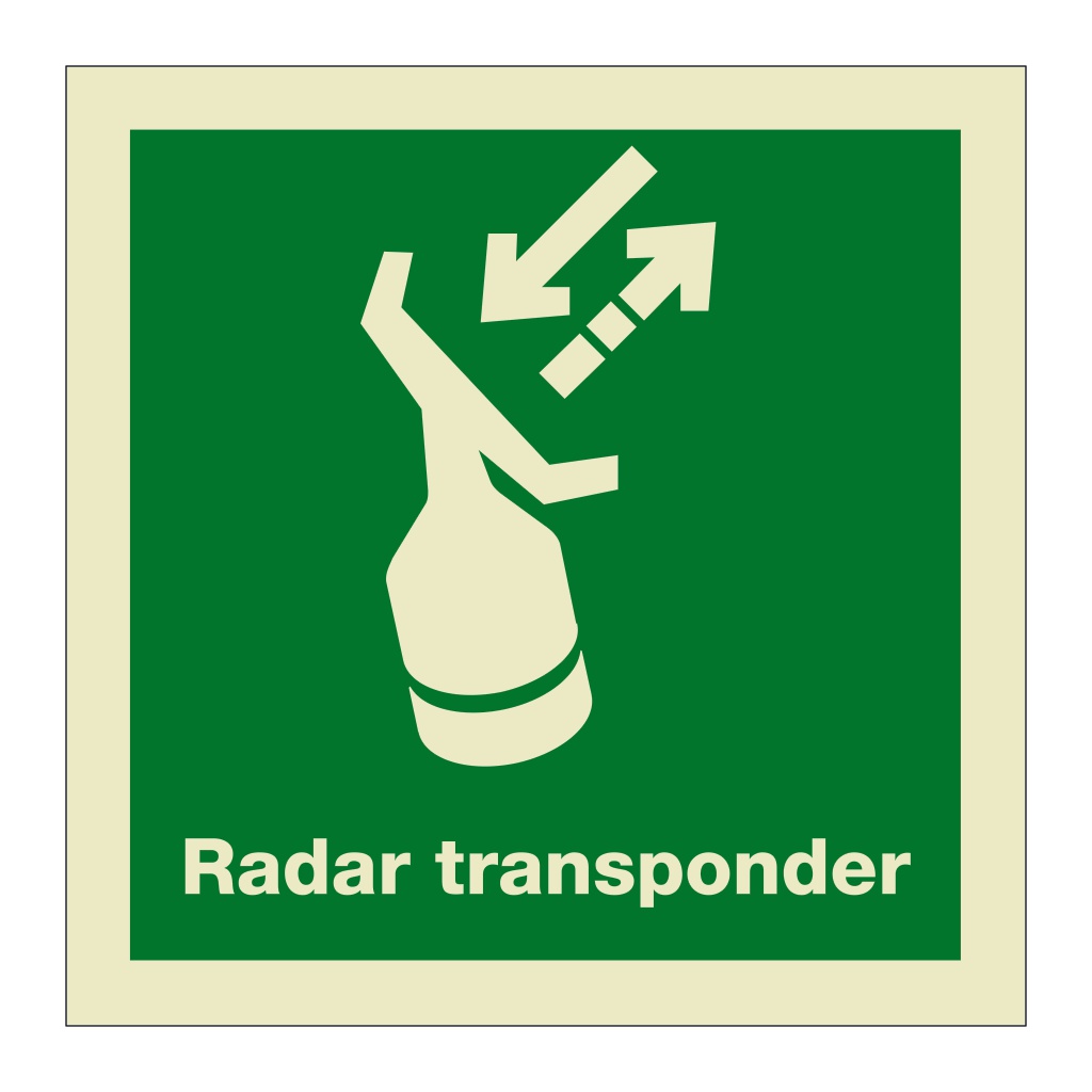 Search and rescue transponder SART with text (Marine Sign)