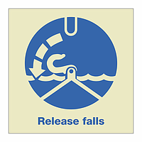 Release falls with text (Marine Sign)