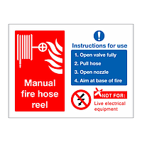 Manual fire hose reel sign
