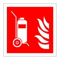 Wheeled fire extinguisher symbol sign