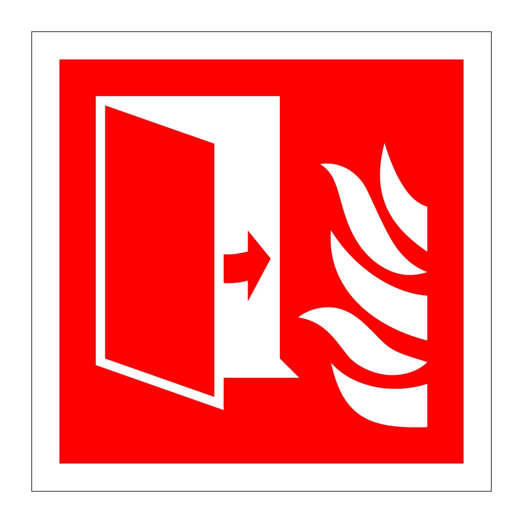 Fire protection door symbol sign