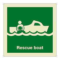 Rescue boat with text (Marine Sign)