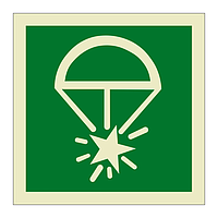 Rocket parachute flares symbol (Marine Sign)