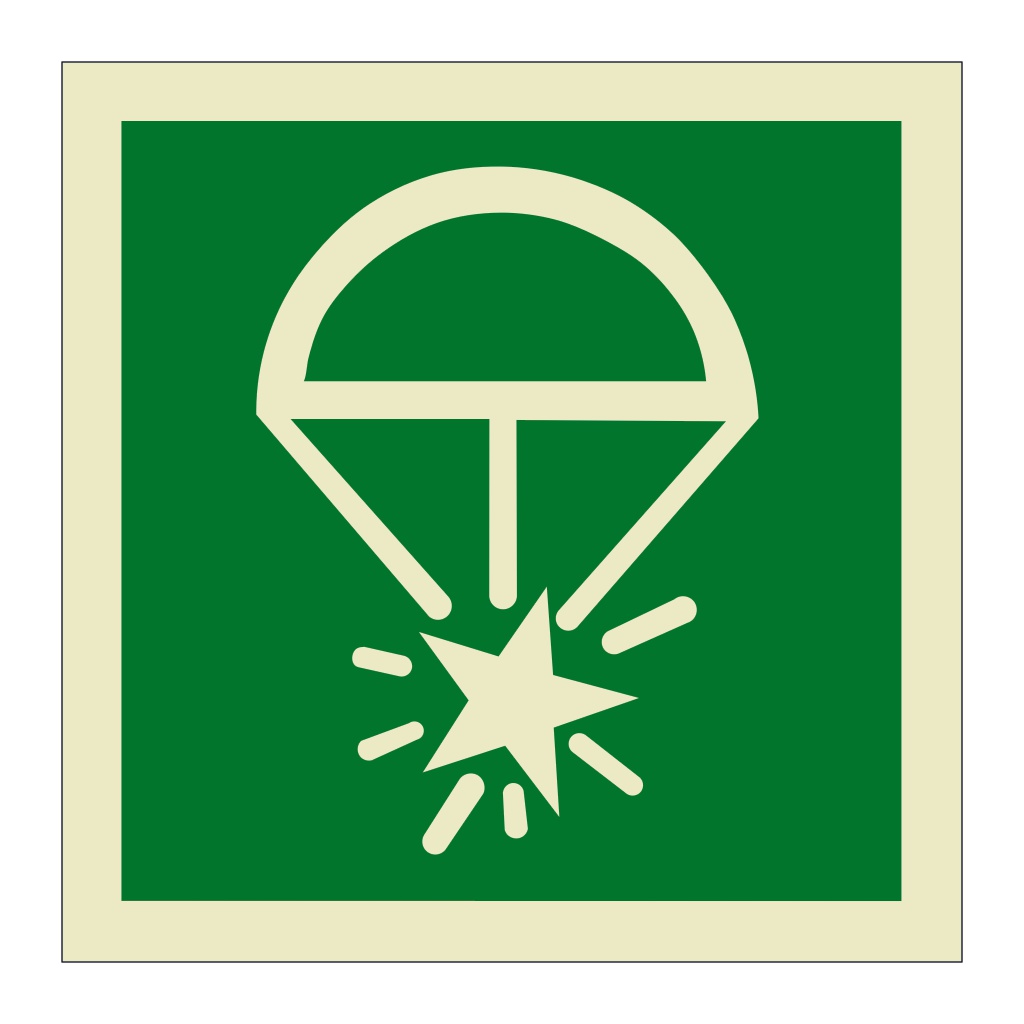 Rocket parachute flares symbol (Marine Sign)