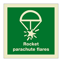 Rocket parachute flares with text (Marine Sign)