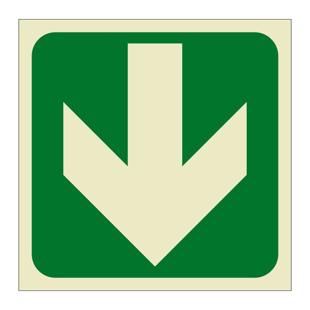 Down directional arrow (Marine Sign)