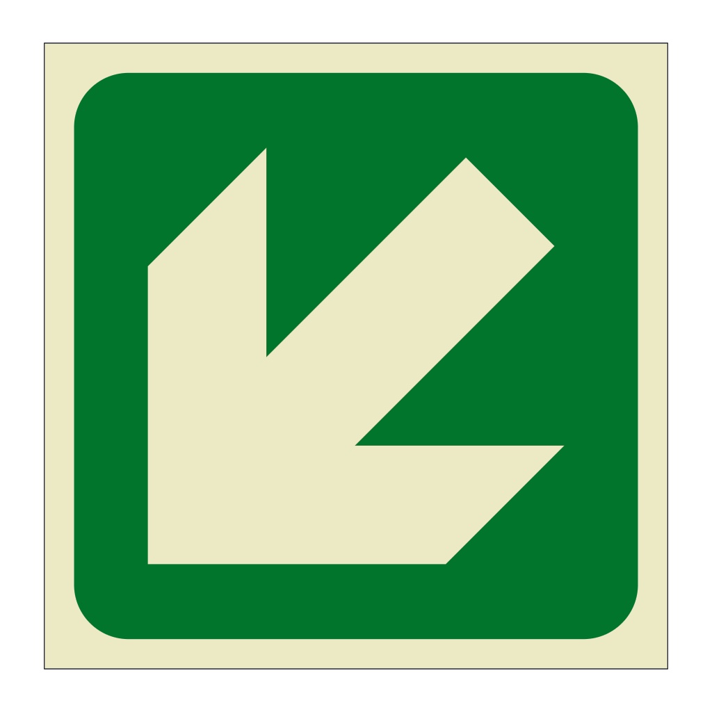 Down Left Directional Arrow (Marine Sign) | British Safety Signs