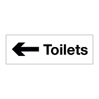Toilets with arrow left sign