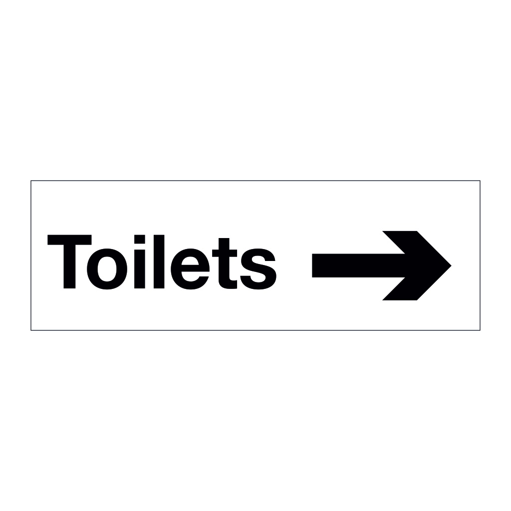 Toilets with arrow right sign