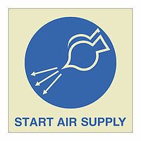 Start air supply with text (Marine Sign)