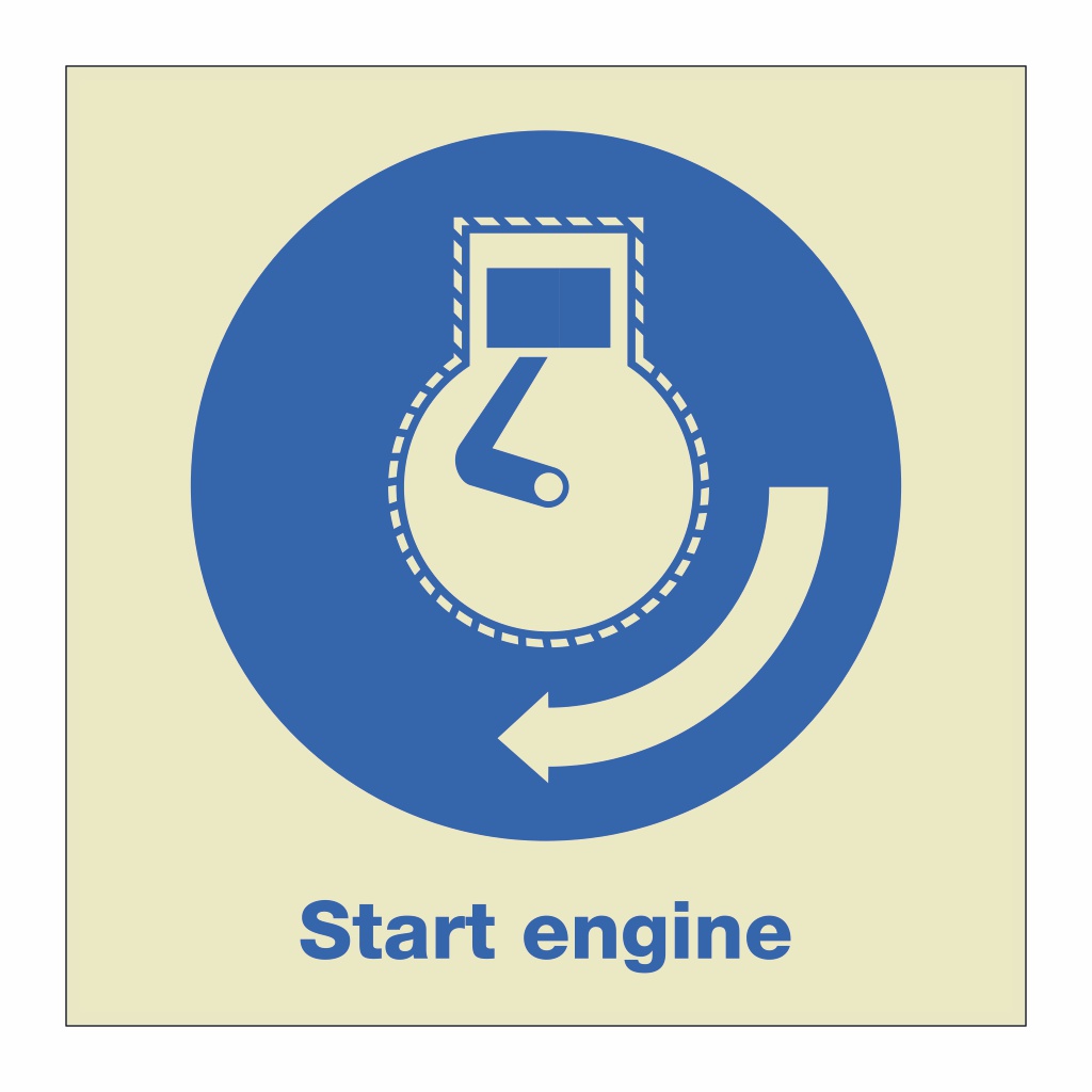 Start engine with text (Marine Sign)