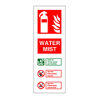 Water mist fire extinguisher Identification sign