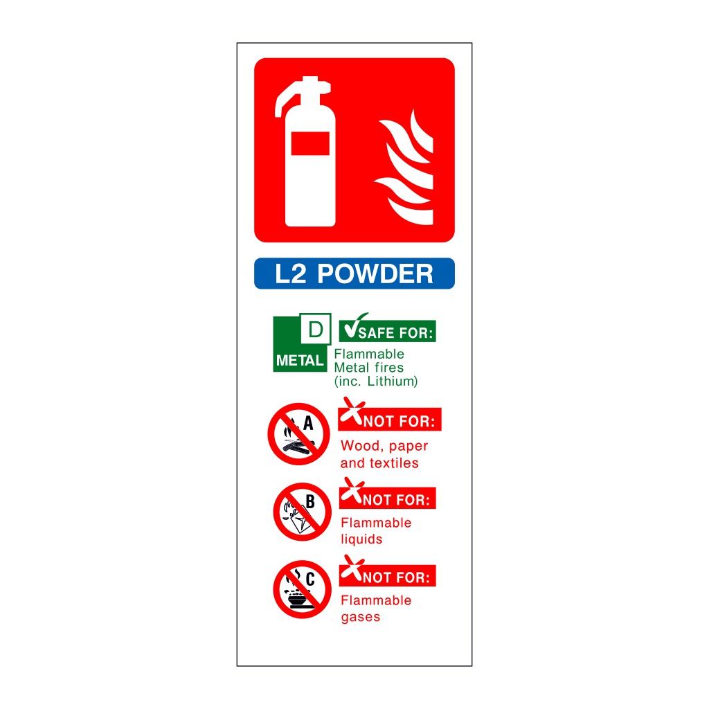 L2 Powder fire extinguisher Identification sign